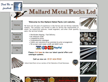 Tablet Screenshot of mallardmetals.co.uk